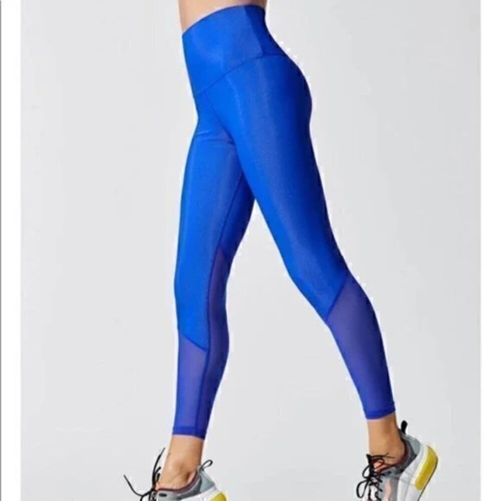Beach Riot Lauren Legging Ribbed Mesh Cobalt Blue Size S